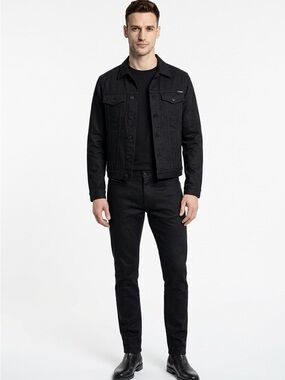 The Kooples men’s fitted Black Jeans - Classic Straight Fit button fly 31x34